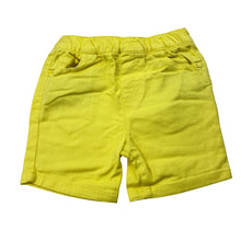 Load image into Gallery viewer, Unisex Thekidstore, yellow stretch cotton shorts, elasticated, EUC, size 0,  