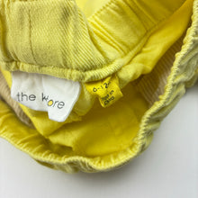Load image into Gallery viewer, Unisex Thekidstore, yellow stretch cotton shorts, elasticated, EUC, size 0,  
