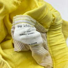 Load image into Gallery viewer, Unisex Thekidstore, yellow stretch cotton shorts, elasticated, EUC, size 0,  