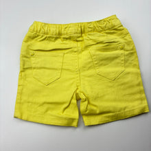 Load image into Gallery viewer, Unisex Thekidstore, yellow stretch cotton shorts, elasticated, EUC, size 0,  