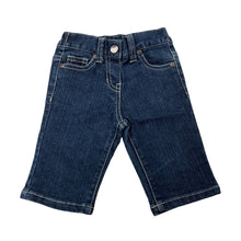 Load image into Gallery viewer, Girls Dymples, dark stretch denim jeans, elasticated, EUC, size 000,  