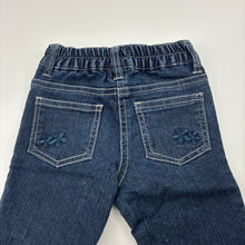 Load image into Gallery viewer, Girls Dymples, dark stretch denim jeans, elasticated, EUC, size 000,  