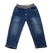 Load image into Gallery viewer, Boys EMC, blue stretch denim jeans, elasticated, GUC, size 12 months,  