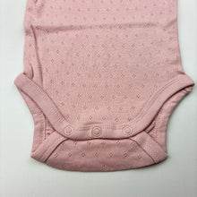 Load image into Gallery viewer, Girls Anko Baby, pink pointelle cotton bodysuit / romper, EUC, size 000,  