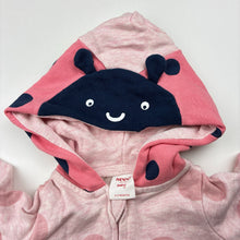 Load image into Gallery viewer, Girls Seed, pink cotton hooded zip romper / coverall, GUC, size 000,  