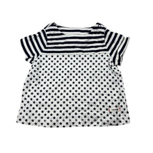 Load image into Gallery viewer, Girls Baby Gap, navy &amp; white cotton t-shirt / top, EUC, size 000,  