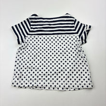 Load image into Gallery viewer, Girls Baby Gap, navy &amp; white cotton t-shirt / top, EUC, size 000,  