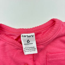 Load image into Gallery viewer, Girls Carter's, cotton button-up long sleeve top, EUC, size 6 months,  