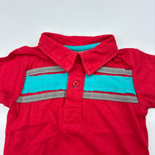 Load image into Gallery viewer, Boys Gagou Tagou, red cotton polo romper, GUC, size 000,  