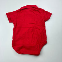 Load image into Gallery viewer, Boys Gagou Tagou, red cotton polo romper, GUC, size 000,  