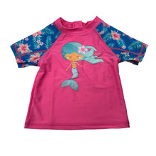Load image into Gallery viewer, Girls Higgledee, short sleeve rashie / swim top, mermaid, GUC, size 1,  