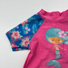 Load image into Gallery viewer, Girls Higgledee, short sleeve rashie / swim top, mermaid, GUC, size 1,  
