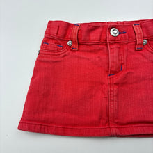 Load image into Gallery viewer, Girls Pumpkin Patch, red stretch denim skirt, adjustable, FUC, size 0,  