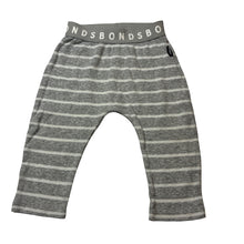 Load image into Gallery viewer, Unisex Bonds, grey &amp; white stripe leggings / bottoms, GUC, size 0,  