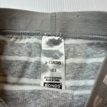 Load image into Gallery viewer, Unisex Bonds, grey &amp; white stripe leggings / bottoms, GUC, size 0,  