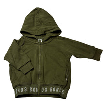 Load image into Gallery viewer, Unisex Bonds, khaki fleece lined zip hoodie sweater, GUC, size 0,  
