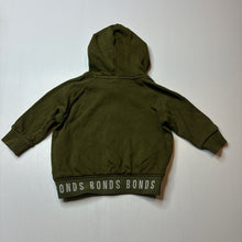 Load image into Gallery viewer, Unisex Bonds, khaki fleece lined zip hoodie sweater, GUC, size 0,  