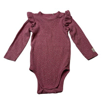 Load image into Gallery viewer, Girls Country Road, organic cotton blend ribbed bodysuit / romper, FUC, size 1,  