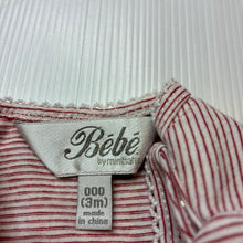 Load image into Gallery viewer, Girls Bebe by Minihaha, striped stretchy tee / top, GUC, size 000,  