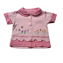 Load image into Gallery viewer, Girls pink, embroidered cotton short sleeve top, GUC, size 00,  
