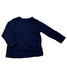Load image into Gallery viewer, Unisex Favourites, navy organic cotton long sleeve top, EUC, size 2,  