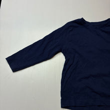 Load image into Gallery viewer, Unisex Favourites, navy organic cotton long sleeve top, EUC, size 2,  