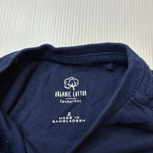Load image into Gallery viewer, Unisex Favourites, navy organic cotton long sleeve top, EUC, size 2,  