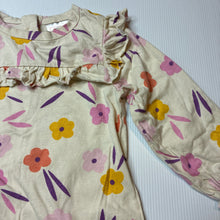 Load image into Gallery viewer, Girls Sprout, floral cotton long sleeve dress, GUC, size 1, L: 43cm