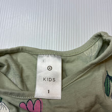 Load image into Gallery viewer, Girls Target, floral cotton short sleeve dress, GUC, size 1, L: 42cm