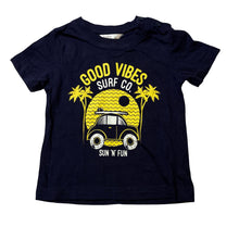 Load image into Gallery viewer, Boys Baby M &amp; Co, navy cotton tee / top, surf, EUC, size 0,  