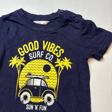 Load image into Gallery viewer, Boys Baby M &amp; Co, navy cotton tee / top, surf, EUC, size 0,  