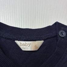 Load image into Gallery viewer, Boys Baby M &amp; Co, navy cotton tee / top, surf, EUC, size 0,  
