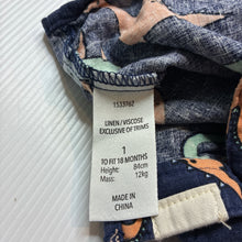 Load image into Gallery viewer, Boys Dymples, linen / viscose short sleeve shirt, dinosaurs, GUC, size 1,  