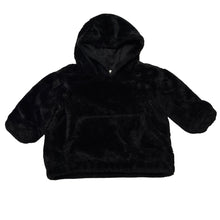 Load image into Gallery viewer, Girls Anko, lined black faux fur hooded sweater, EUC, size 2,  