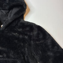 Load image into Gallery viewer, Girls Anko, lined black faux fur hooded sweater, EUC, size 2,  