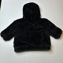 Load image into Gallery viewer, Girls Anko, lined black faux fur hooded sweater, EUC, size 2,  