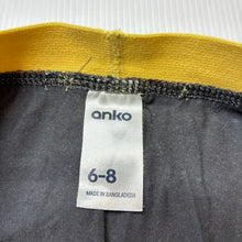Load image into Gallery viewer, Boys Anko, grey &amp; yellow stretchy boxer shorts, EUC, size 6-8,  