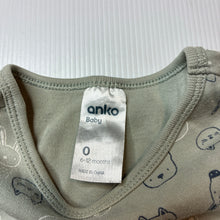 Load image into Gallery viewer, Boys Anko, cotton romper, animals, FUC, size 0,  