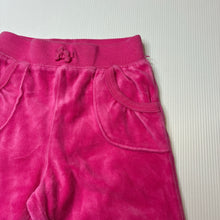 Load image into Gallery viewer, Girls Target, pink velour pants, elasticated, Inside leg: 29cm, GUC, size 2,  