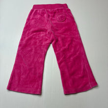 Load image into Gallery viewer, Girls Target, pink velour pants, elasticated, Inside leg: 29cm, GUC, size 2,  
