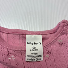 Load image into Gallery viewer, Girls Baby Berry, floral pointelle cotton bodysuit / romper, GUC, size 00,  