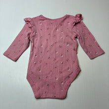 Load image into Gallery viewer, Girls Baby Berry, floral pointelle cotton bodysuit / romper, GUC, size 00,  