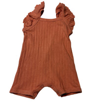 Load image into Gallery viewer, Girls Baby Berry, ribbed stretchy summer romper, GUC, size 0,  