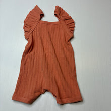 Load image into Gallery viewer, Girls Baby Berry, ribbed stretchy summer romper, GUC, size 0,  