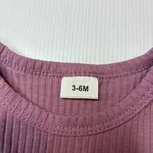 Load image into Gallery viewer, Girls purple, ribbed ruffle bodysuit / romper, GUC, size 00,  