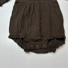 Load image into Gallery viewer, Girls Baby Berry, dark brown cotton romper, NEW, size 1,  
