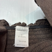 Load image into Gallery viewer, Girls Baby Berry, dark brown cotton romper, NEW, size 1,  