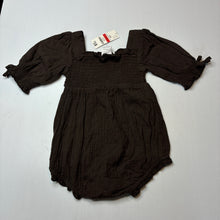 Load image into Gallery viewer, Girls Baby Berry, dark brown cotton romper, NEW, size 1,  