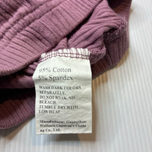 Load image into Gallery viewer, Girls purple, riibed ruffle leggings / bottoms, GUC, size 00,  