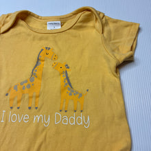 Load image into Gallery viewer, Unisex Baby Berry, yellow cotton bodysuit / romper, giraffes, GUC, size 0,  